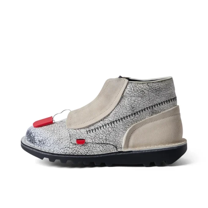 ACW* Kick Hi läderkängor för vuxna, unisex, vita
