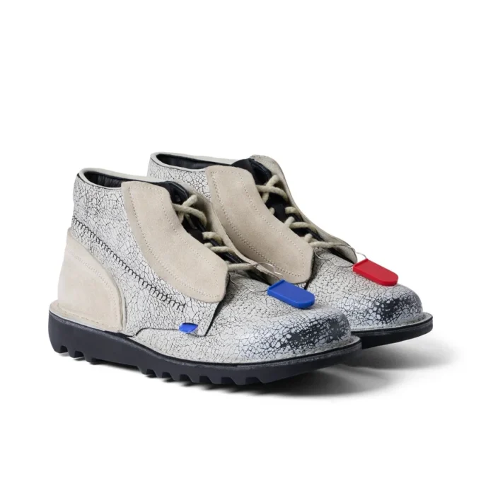 ACW* Kick Hi läderkängor för vuxna, unisex, vita
