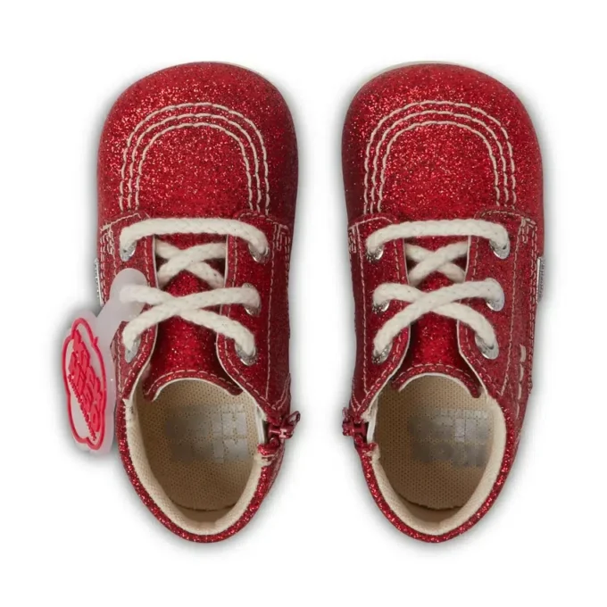 Baby Unisex Kick Hi Glitter Boots Red