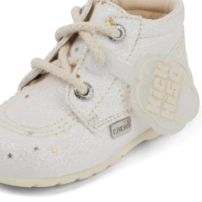 Baby Unisex Kick Hi Glitter Boots White