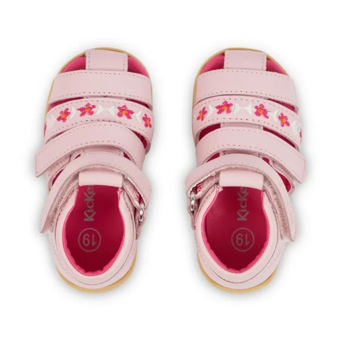 Baby Wriggle Flower Sandals Leather Pink Baby Wriggle Flower Sandals Leather Pink