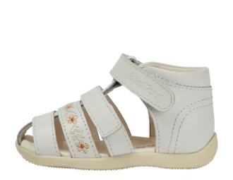 Baby Wriggle Flower Sandals Leather White