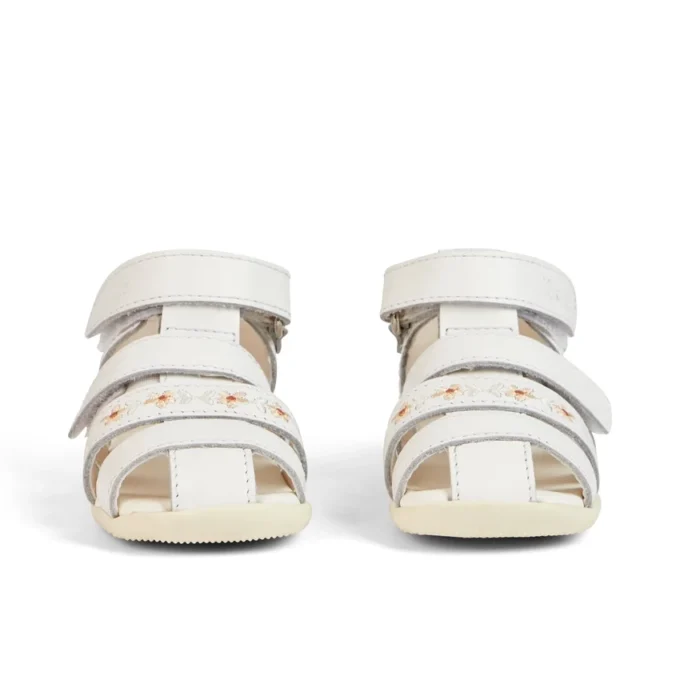 Baby Wriggle Flower Sandals Leather White Baby Wriggle Flower Sandals Leather White