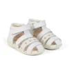 Baby Wriggle Flower Sandals Leather White Baby Wriggle Flower Sandals Leather White