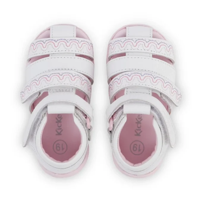 Baby Wriggle Wave Sandals Leather White Baby Wriggle Wave Sandals Leather White