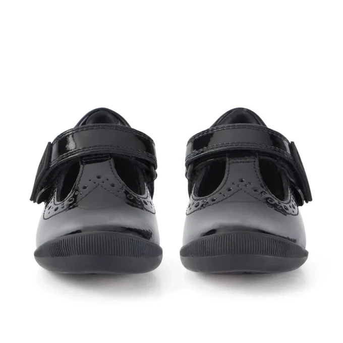 Bridie Brogue T-Vel lackläder svart för små flickor Bridie Brogue T-Vel lackläder svart för små flickor