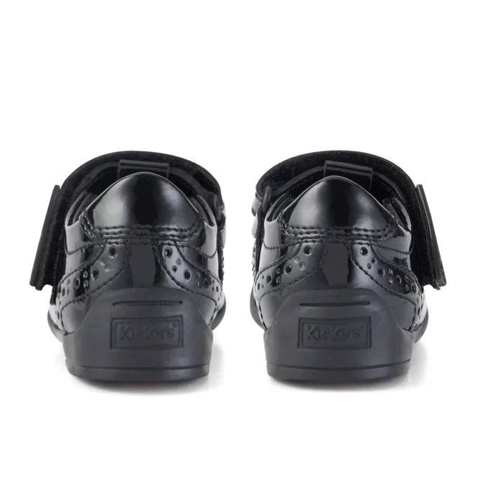Bridie Brogue T-Vel lackläder svart för små flickor Bridie Brogue T-Vel lackläder svart för små flickor