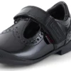 Bridie Brogue T-Vel lackläder svart för små flickor Bridie Brogue T-Vel lackläder svart för små flickor