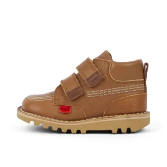 Infant Unisex Kick Hi Roll Läder Tan