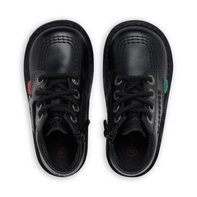 Infant Unisex Kick Hi Zip Läder Svart