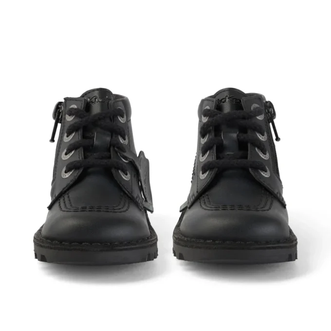Infant Unisex Kick Hi Zip läderalternativ svart
