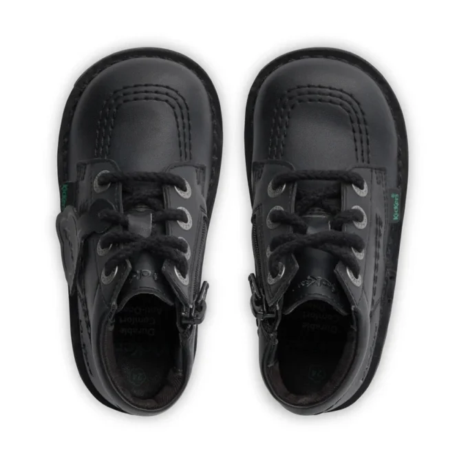Infant Unisex Kick Hi Zip läderalternativ svart