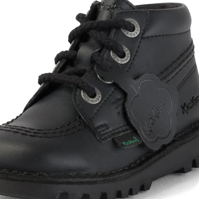 Infant Unisex Kick Hi Zip läderalternativ svart