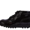 Junior Girls Kick Hi Vel Brogue Lackläder Svart