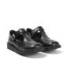 Junior Girls Kick T-Bar Vel Leather Black Junior Girls Kick T-Bar Vel Leather Black
