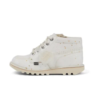 Junior Unisex Kick Hi Glitter Boots White