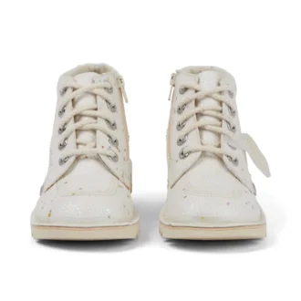 Junior Unisex Kick Hi Glitter Boots White