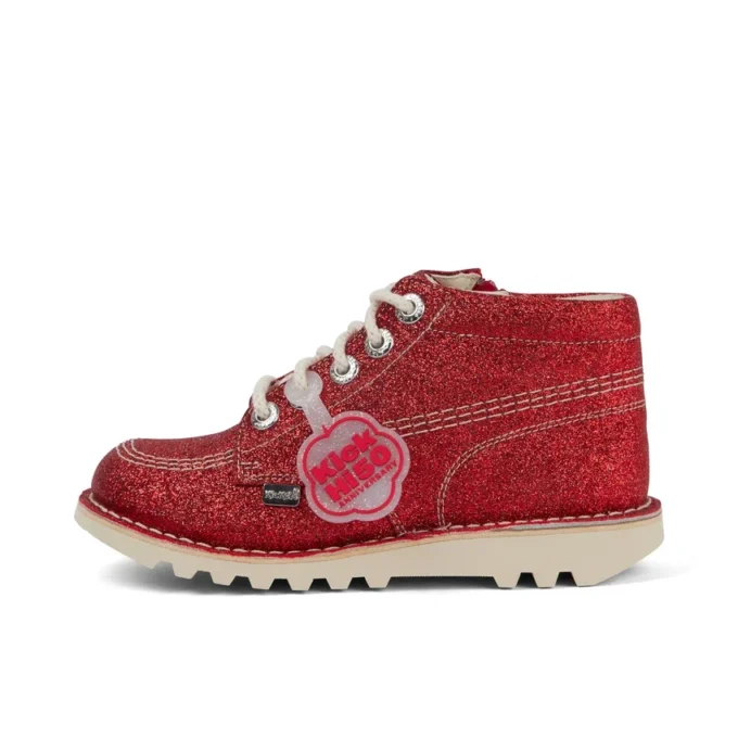 Junior Unisex Kick Hi Glitter Skor Red Junior Unisex Kick Hi Glitter Skor Red