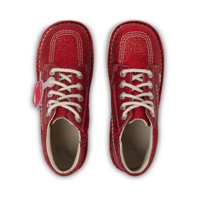Junior Unisex Kick Hi Glitter Skor Red Junior Unisex Kick Hi Glitter Skor Red