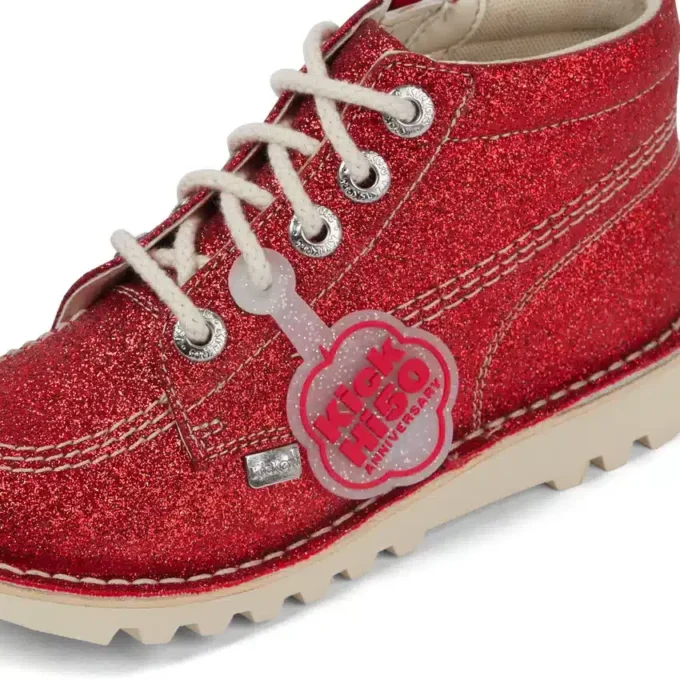 Junior Unisex Kick Hi Glitter Skor Red Junior Unisex Kick Hi Glitter Skor Red