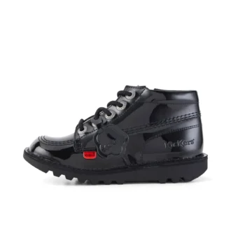 Junior Unisex Kick Hi Zip Lackläder Svart