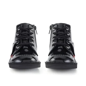 Junior Unisex Kick Hi Zip Lackläder Svart