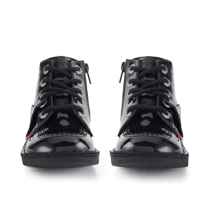 Junior Unisex Kick Hi Zip Lackläder Svart Junior Unisex Kick Hi Zip Lackläder Svart