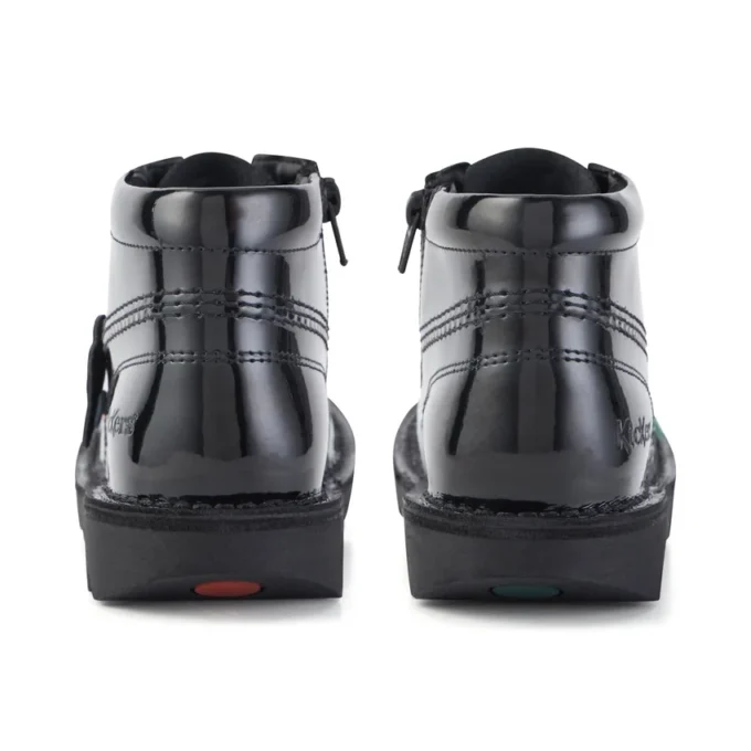 Junior Unisex Kick Hi Zip Lackläder Svart Junior Unisex Kick Hi Zip Lackläder Svart