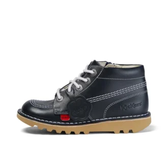 Junior Unisex Kick Hi Zip Läder Marinblå