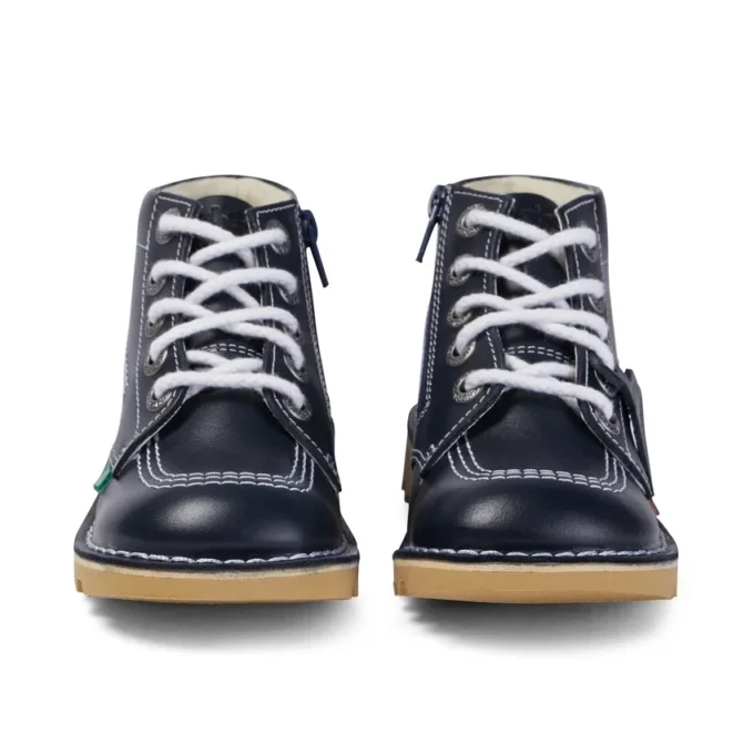 Junior Unisex Kick Hi Zip Läder Marinblå Junior Unisex Kick Hi Zip Läder Marinblå