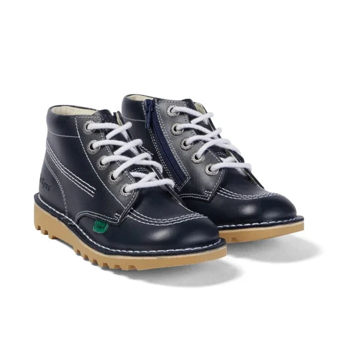 Junior Unisex Kick Hi Zip Läder Marinblå Junior Unisex Kick Hi Zip Läder Marinblå