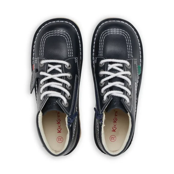 Junior Unisex Kick Hi Zip Läder Marinblå Junior Unisex Kick Hi Zip Läder Marinblå