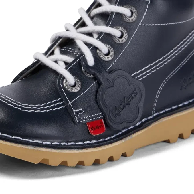 Junior Unisex Kick Hi Zip Läder Marinblå Junior Unisex Kick Hi Zip Läder Marinblå