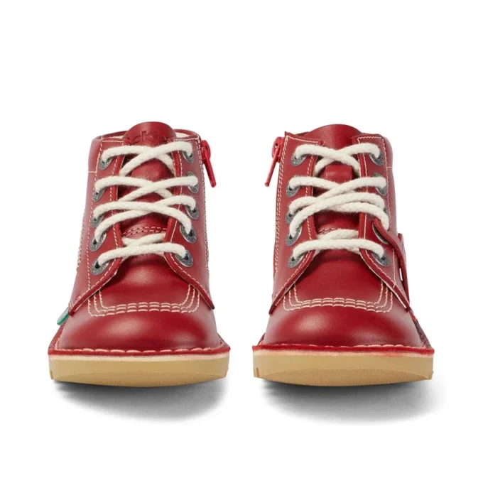 Junior Unisex Kick Hi Zip Läder Röd Junior Unisex Kick Hi Zip Läder Röd