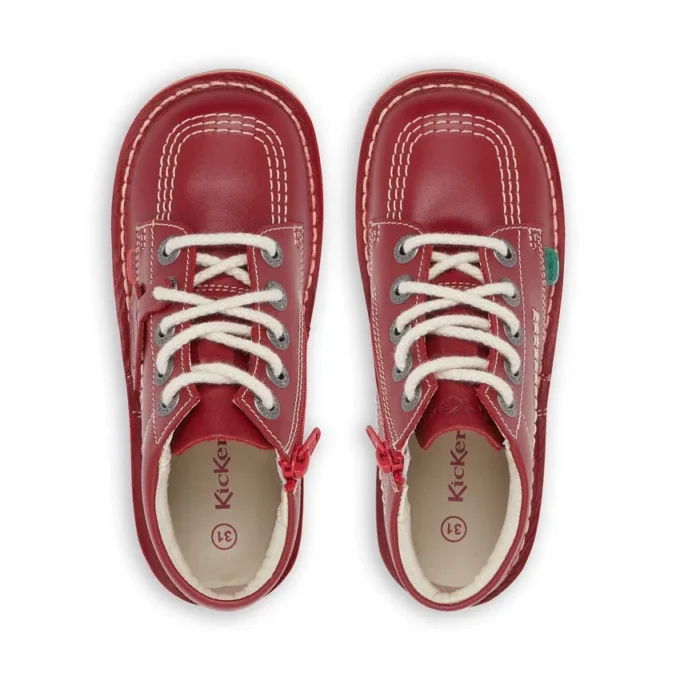 Junior Unisex Kick Hi Zip Läder Röd Junior Unisex Kick Hi Zip Läder Röd