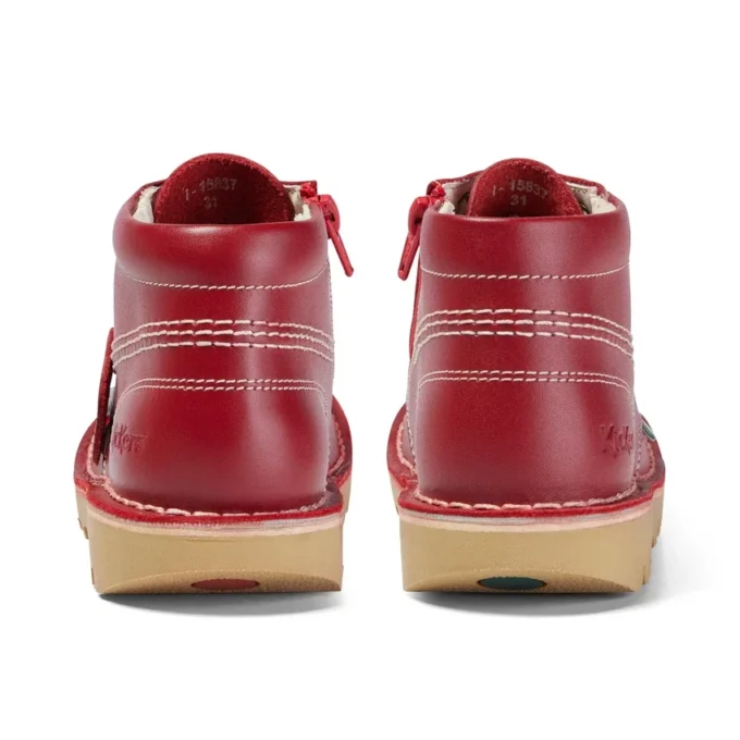 Junior Unisex Kick Hi Zip Läder Röd Junior Unisex Kick Hi Zip Läder Röd