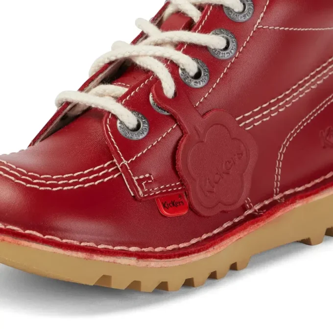 Junior Unisex Kick Hi Zip Läder Röd Junior Unisex Kick Hi Zip Läder Röd