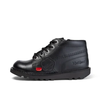 Junior Unisex Kick Hi Zip Läder Svart