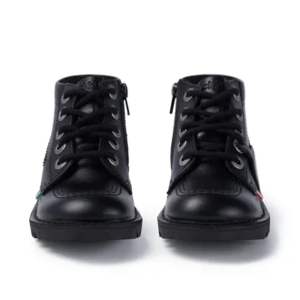 Junior Unisex Kick Hi Zip Läder Svart