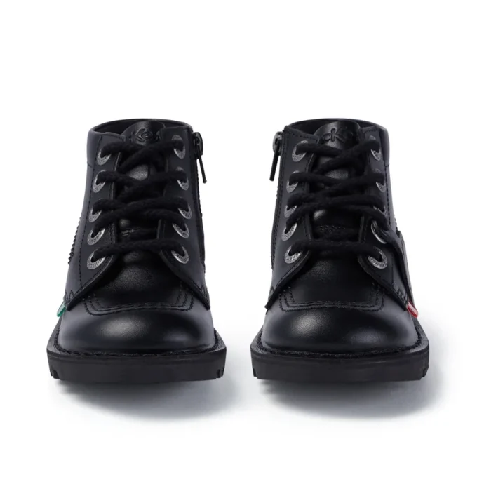 Junior Unisex Kick Hi Zip Läder Svart Junior Unisex Kick Hi Zip Läder Svart