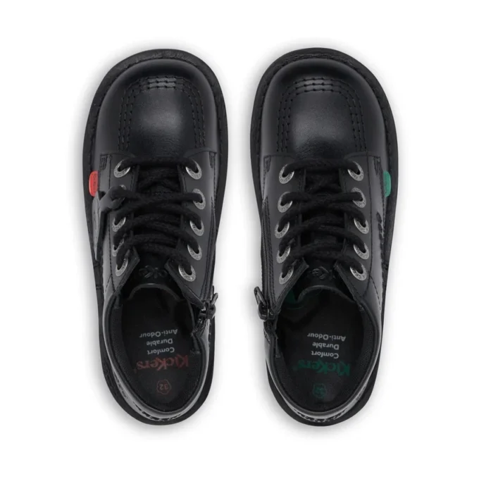 Junior Unisex Kick Hi Zip Läder Svart Junior Unisex Kick Hi Zip Läder Svart