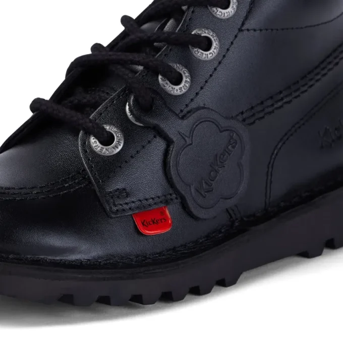 Junior Unisex Kick Hi Zip Läder Svart Junior Unisex Kick Hi Zip Läder Svart