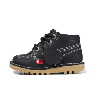 Junior Unisex Kick Hi Zip Läder Svart/Vit