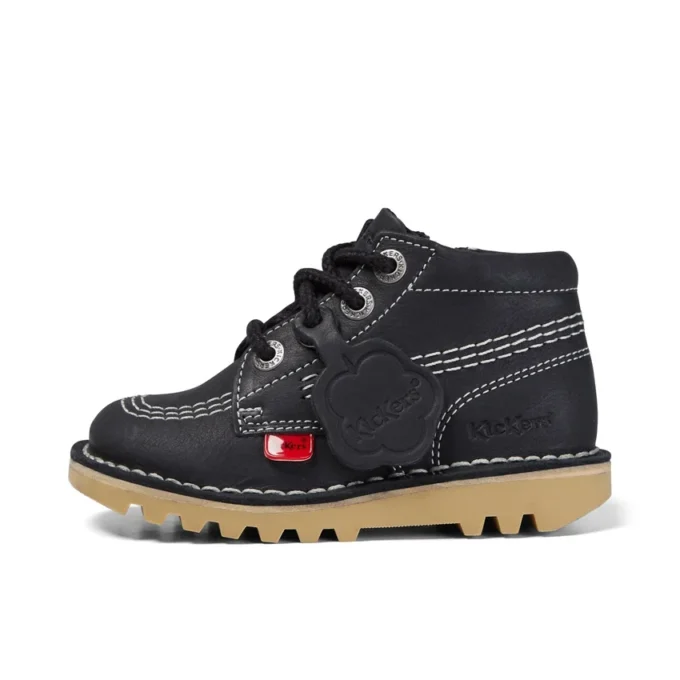 Junior Unisex Kick Hi Zip Läder Svart/Vit Junior Unisex Kick Hi Zip Läder Svart/Vit