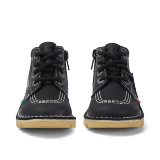 Junior Unisex Kick Hi Zip Läder Svart/Vit