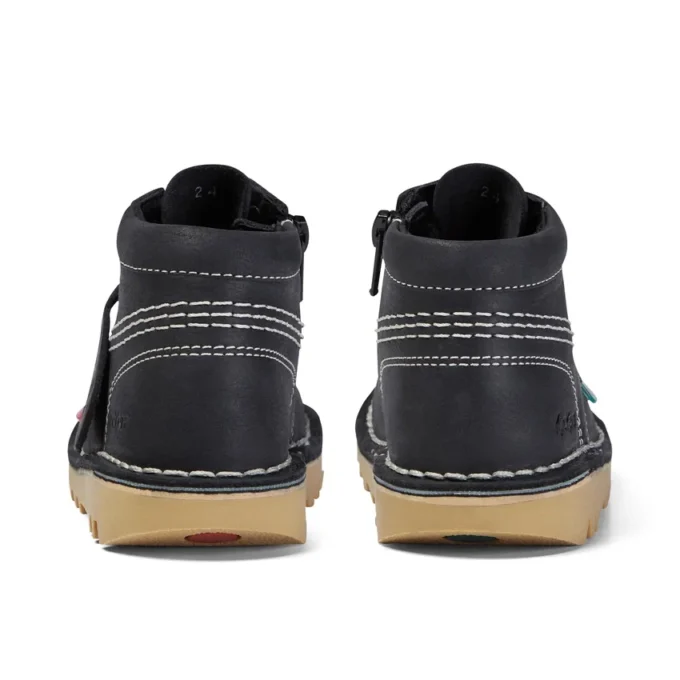 Junior Unisex Kick Hi Zip Läder Svart/Vit Junior Unisex Kick Hi Zip Läder Svart/Vit