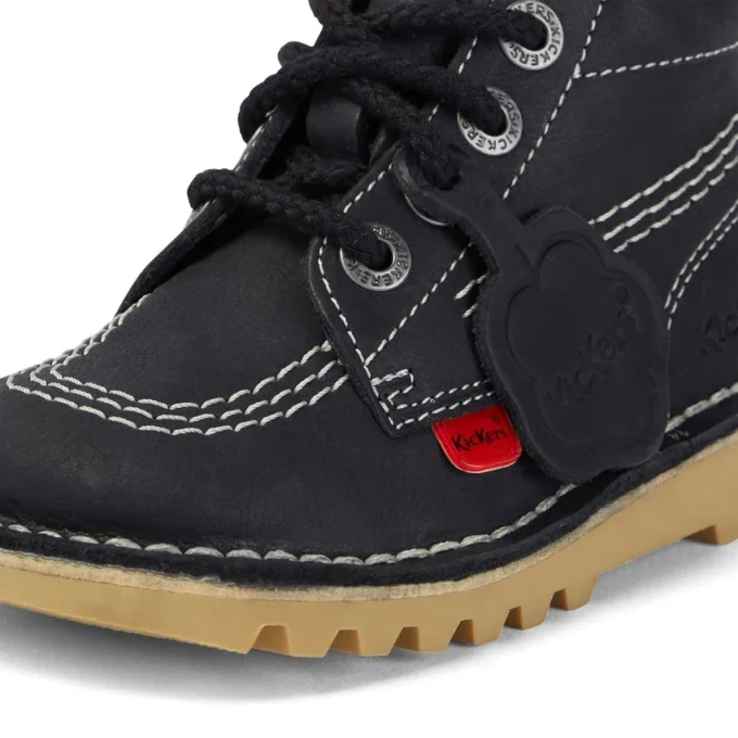 Junior Unisex Kick Hi Zip Läder Svart/Vit Junior Unisex Kick Hi Zip Läder Svart/Vit