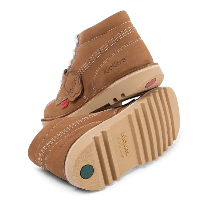 Junior Unisex Kick Hi Zip läder Tan Junior Unisex Kick Hi Zip läder Tan
