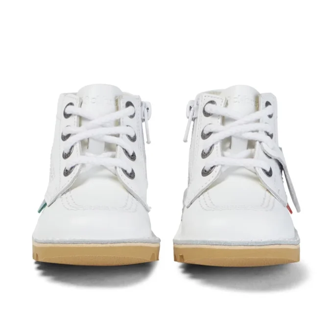 Junior Unisex Kick Hi Zip Läder Vit