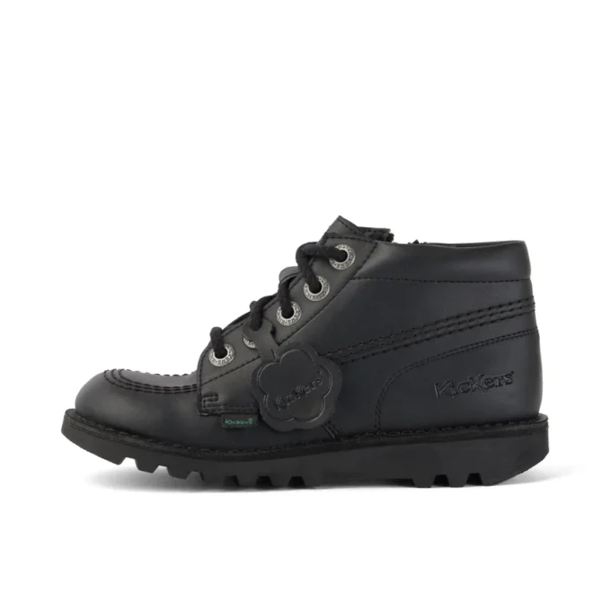 Junior Unisex Kick Hi Zip Läderalternativ Svart Junior Unisex Kick Hi Zip Läderalternativ Svart